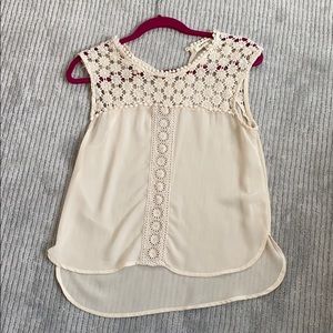Silky and crochet tank